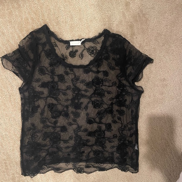 Nordstrom Floral mesh short sleeve top - Picture 1 of 3